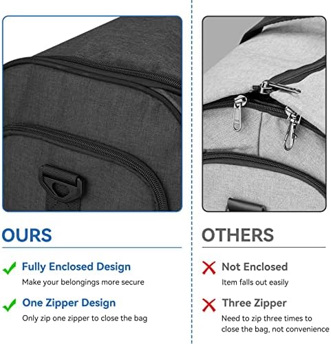 Garment Duffle Bags for Travel, Bukere Convertible Carry on Garment Duffel Bag for Men Women, Shoe Compartment, 2 in 1 Hanging Dress Suitcase Suit Travel Bags, Midnight Grey - Image 3