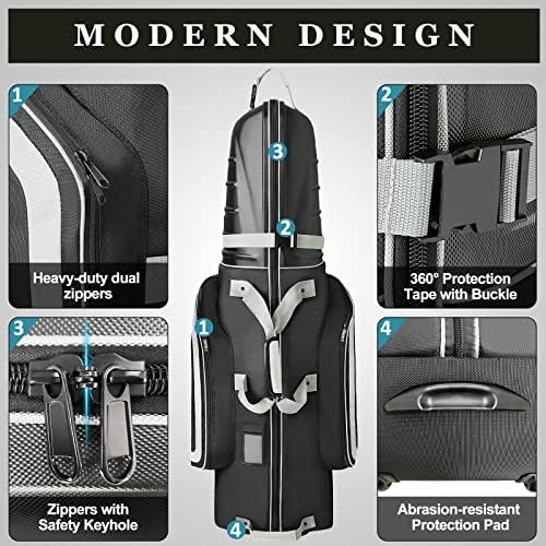 yamato Golf Travel Bag Golf Travel Case With Abs Hard Shell Top Travel Golf Bags For Airlines With Wheels For Golf Clubs Luggage Travel Bags,Great Golf Gift For Golfer - Image 6