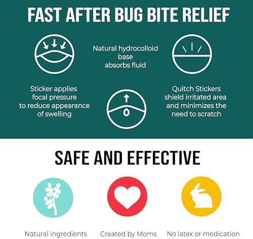 quitch 3x27ct Bulk Pack, Bug Bite Itch Relief Patch Kids, Summer Travel Essentials for Kids, Mosquito Bug Bite Thing Suction Tool Alternative, Summer Camp Essentials After bite Relief for Baby - Image 3