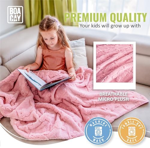 BOACAY Travel Toddler Blanket for Airplane, Car - Soft Kids Throw Blanket for Daycare - Pillow for Girls, Boys with Backpack Clip, Luggage Sleeve - Image 5