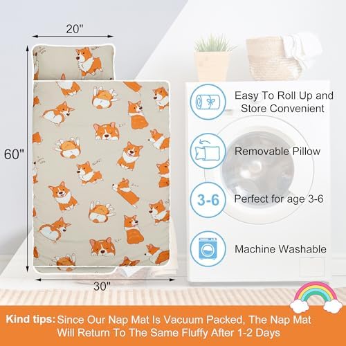 Unicorn Nap Mats for Preschool Daycare Toddler Nap Mat for Girls Daughter Kids Nap Mat with Pillow and Blanket - Birthday Gifts for Kids Granddaughter Kindergarten Travel Napping,50"x20" - Image 2