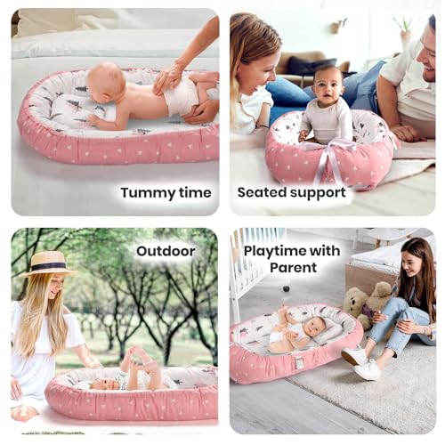 Totsi Baby Lounger Set | Ultra-Soft Baby Nest with Pillow and Blanket | Machine Washable Infant Lounger 0-24 Months | Adjustable Infant Nest for Travel | Baby Lounger Cover for Newborn - Image 4