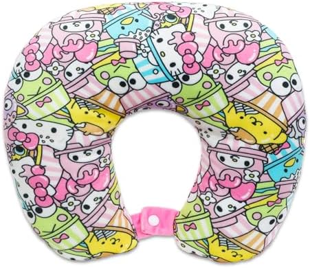 SANRIO Hello Kitty Neck Pillow and Blanket Set - Bundle Hello Kitty Boba Travel Neck Pillow, Hello Kitty Fleece Blanket, Stickers, More | Hello Kitty Travel Accessories - Image 3
