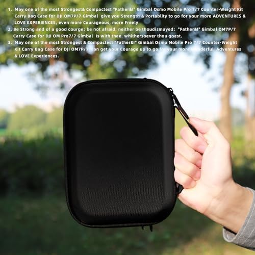 Father&I Gimbal Osmo Mobile 7P/7 Stabilizer Accessories Only (Carry-ing) Protective Case Carrier Hard Storage Bag Holder for DJI Osmo Mobile 7 Pro/7 Counter Weight Crossbody&2Way Zipper, Black - Image 5