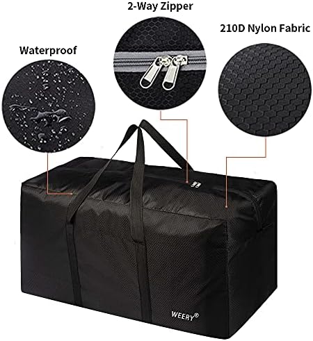 Extra Large Duffle Bag,96L Lightweight Travel Bag, Foldable Waterproof Duffel Bag for Men Women,Black - Image 4