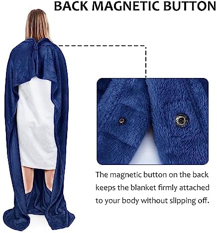 Tirrinia Travel Blanket Pillow - Wearable Airplane Blanket with Feet Pockets for Long Flights, Airplane Accessories Blanket Robe for Women and Men, Gift for Her - Image 6
