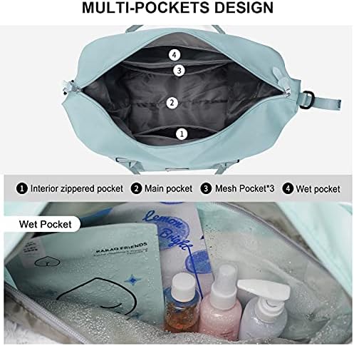 Sport Travel Duffle Bag Large Gym Tote Bag for Women, Weekender Carry on Bag for Airplane, Ladies Beach Overnight Bag Waterproof Luggage Bag with Wet Pocket - Image 4