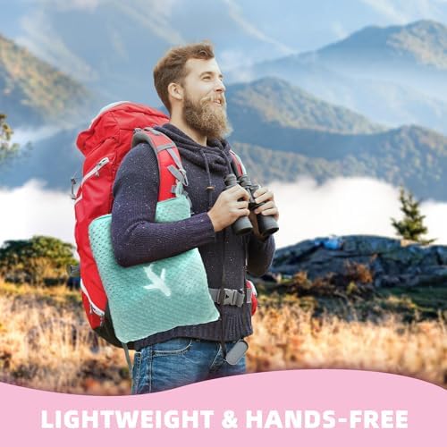 3 in 1 Travel Blanket Pillow Set - 350 GSM Thick Travel Blanket Airplane Compact with Bag, Soft Bag with a Pocket, Inflatable Travel Pillow for Camping & Car Trip(Mint Green) - Image 3