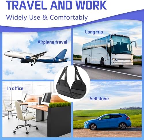 2-Pack Airplane Foot Hammock for Plane Travel - Travel Essentials Length Adjustable Airplane Foot Rest - Long Flight Must Haves - Image 5