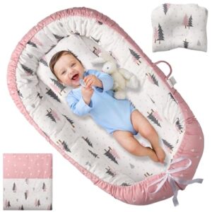 Totsi Baby Lounger Set | Ultra-Soft Baby Nest with Pillow and Blanket | Machine Washable Infant Lounger 0-24 Months | Adjustable Infant Nest for Travel | Baby Lounger Cover for Newborn