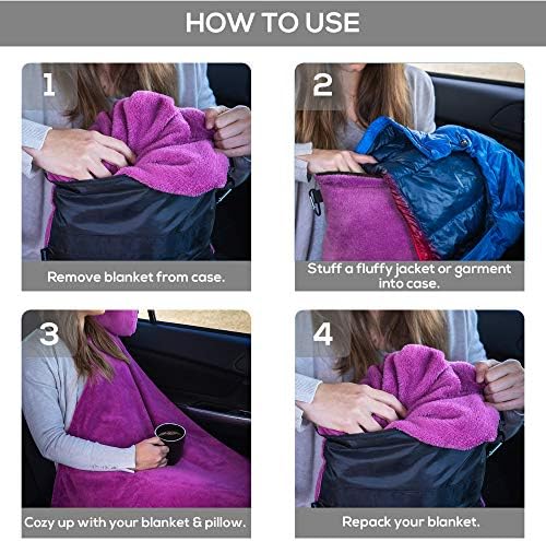 Well Traveled - 2 in 1 Fleece Travel Blanket with Stuffable Pillowcase for Air Travel - Convenient Design for Easy, Comfy Travel - Image 4