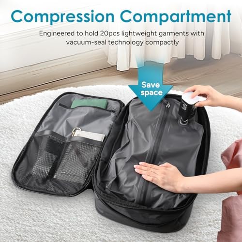 travel inspira Airback Backpack for Travel, 60L Expandable Vacuum Backpack with Electric Vacuum Pump, Water-Resistant & TSA Anti-Theft for Airplane Vacuum Seal Compression Air-Seal Bag for Travel - Image 4