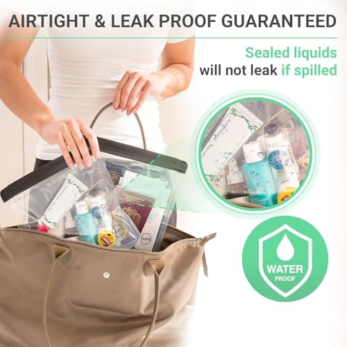 Ogato 3pcs - Clear TSA Approved Toiletry Bag - Our Quart Size Clear Toiletry Bags are Security Approved Worldwide for Liquids & Cosmetics - 100% 3-1-1 Compliant Travel Bags for Toiletries - Image 5