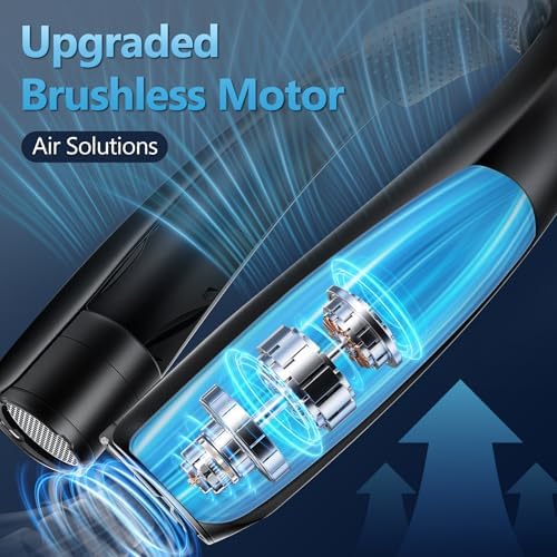 Portable Neck Fan, Hands-Free, 6 Speeds, 6000 mAh Battery, 360° Cooling Wearable Personal Fan, Rechargeable, Gifts for Women Men, Suitable for Indoor, Outdoor, Travel - Image 4