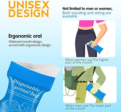 Disposable Emergency Urinal Bag, 8/12/20/24 Pack Portable Camping Pee Bags, Travel Pee Bags, Traffic Jam Emergency Portable Urine Bag, Vomit Bags, for Men Women Kids Children Patient - Image 2