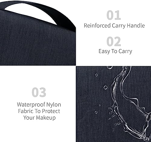 Large Capacity Toiletry Bag Travel Bag with Hanging Hook for Men and Women Waterproof Travel Cosmetic Bag Bathroom Storage Bag for Brushes Set,Full-Sized Shampoo,Toiletries,Accessories-Black - Image 5