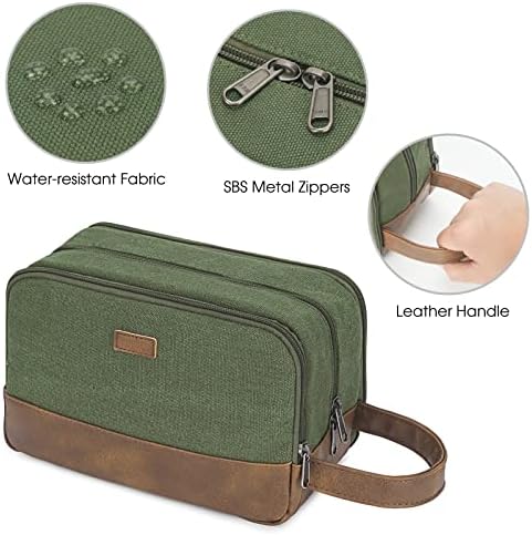 WANDF Travel Toiletry Bag for Men Large Toiletries Shaving Bag Water Resistant Hanging Dopp Kit Travel Accessories Bag for Women Men (Green) - Image 6