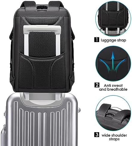 BANGE Men's Anti-Theft Backpack,Waterproof Fashion Travel Backpacks,High Tech Backpack with USB3.0 Charging Port,Business Laptop Backpack Fits 17.3 Inch Notebook… - Image 8