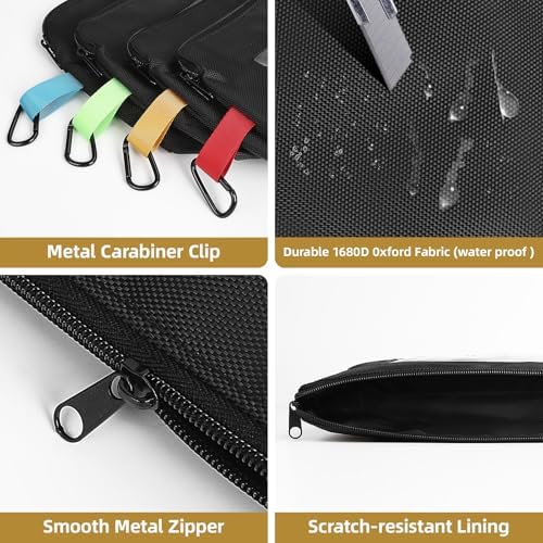 4 PCS Clear Tool Pouches with Zipper and Belt Clip, Water Proof Small Tool Pouch Bag Oxford Small Tool Bags for Tools, cosmetic, Travel Accessories, Stationery - Image 3