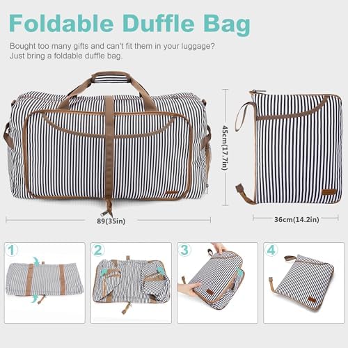 150L Duffle Bag for Travel, Extra Large Foldable Waterproof Travel Duffel Bags Weekender Overnight Bag for Men and Women with Shoe Compartment - Image 5