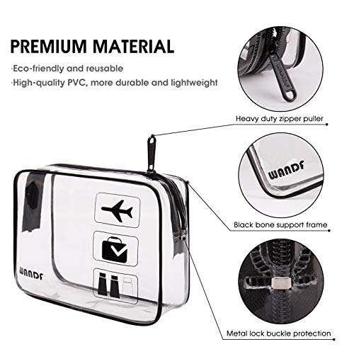 TSA Approved Clear Travel Toiletry Bag wih Zippers Carry-on Travel Accessories Quart Size Toiletries Cosmetic Pouch Makeup Bags for Men and Women (2 pcs) - Image 6