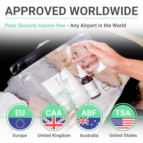 Ogato 3pcs - Clear TSA Approved Toiletry Bag - Our Quart Size Clear Toiletry Bags are Security Approved Worldwide for Liquids & Cosmetics - 100% 3-1-1 Compliant Travel Bags for Toiletries - Image 3