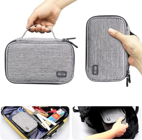 sisma Electronics Cords Organizer Tech Accessories Storage Case Travel Small Carrying Bag for Charging Cables Adapter USB Plugs Power Cord Leads - Grey 1680d - Image 2