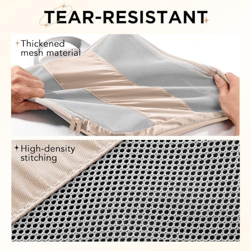 OlarHike 10 Set Compression Packing Cubes for Travel Women Mom,Luggage Clothes Storage Gifts for Travelers,Airplane/Cruise/Car/Train Travel Essentials,Compressible Expandable Saver Space Bags(Beige) - Image 4