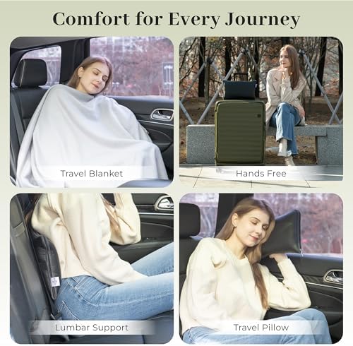 Travel Blanket and Pillow Set - Small, Compact, Lightweight Throw for Airplane, Car, Office & Portable Comfort Fleece, Camping, Emergency, Long Flight Must Haves (Black) - Image 4