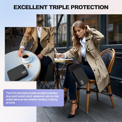 Hard Travel Electronic Organizer Case for Power Bank Chargers Cables USB Flash Drive SD Card Electronics & Backpack Organizer Travel Case Small Portable Accessories Bag, Black - Image 7