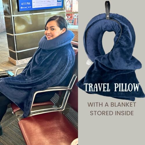 Travel Pillow with Built-in Blanket Stored Inside - Sewn-in Blanket Folds Out When You Need it, Tucks Away When You Don’t - Image 11