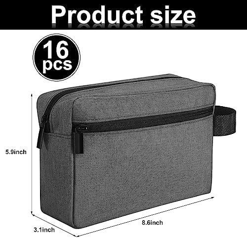 Paterr 16 Pcs Travel Toiletry Bag for Women Men Large Water Resistant Shaving Bag Hanging Cosmetic Bag with Handle and Divider Storage Travel Pouch Case (Dark Gray) - Image 3