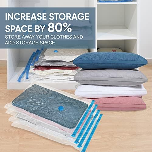 10 Pack Vacuum Storage Bags with Pump, 5 Jumbo and 5 Large Space Saver Vacuum Storage Bags, Vacuum Seal Bags for Clothing, Comfoters, Pillows, Blanket, Bedding - Image 2