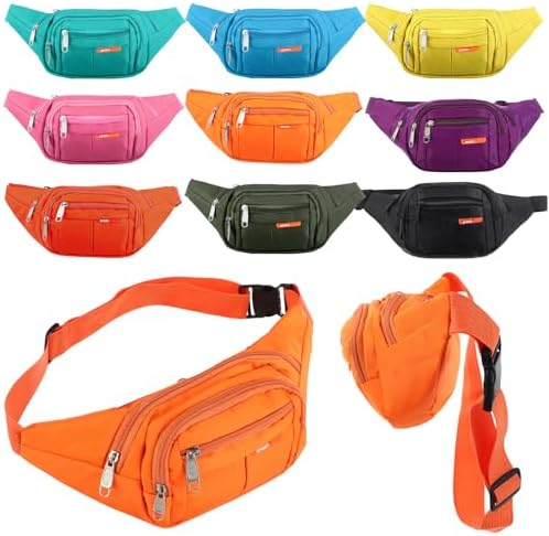 Reginary 9 Pcs Fanny Pack for Women Waist Bag Packs Men Crossbody Waterproof Adjustable Fanny Pack Running Bag Running Fanny Pack for Travel Hiking Running Outdoor (Chic Color)