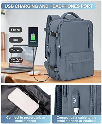 VGCUB Large Travel Backpack Bag for Women Men,Carry on Backpack,17 Inch Laptop Business Work Waterproof Backpack with Laptop Compartment,Person Item Flight Approved,Mochila de Viaje,Jewel Blue Large - Image 5