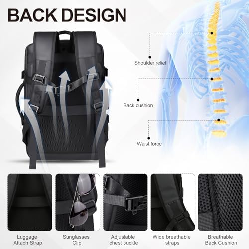 Vacuum Backpack Travel with Pump, 60L Expandable Vacuum Compression Backpack with Vacuum Seal, Water Resistant TSA Lock Carry On Backpack for Travel - Image 5
