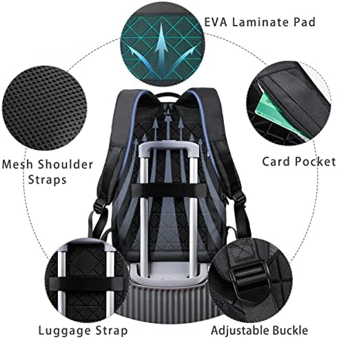 hk Backpack for Men Business Slim Backpack with USB Charger Computer Lightweight Anti-theft Travel Backpacks 15.6 inch Water Resistant Laptop Bag for Work Office College-Black - Image 6