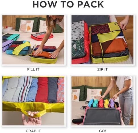 Large Packing Cubes for Travel - 5pc Packing Cubes for Suitcases - Lightweight Luggage Organizer Bags - Image 6