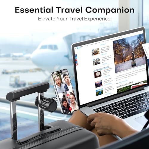 OMOTON 360°Rotating Magnetic Airplane Phone Holder Mount, for Magsafe Airplane Travel Essentials Accessories, Adjustable Foldable Universal Handsfree Phone Stand for iPhone 16 15 14 Pro Max - Image 9