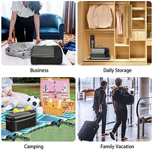 BAGAIL 4 Set/6 Set/8 Set Compression Packing Cubes Travel Accessories Expandable Packing Organizers (Half Mesh, 6-Black) - Image 7