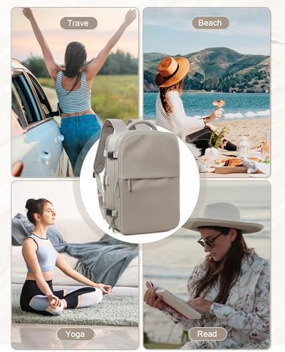 Vacuum Travel Backpack with Electric Pump for Women Men, Vacpack Seal Compression Bags Waterproof Travel Backpack Carry on Flight Approved, Airback Personal Item Carry on Backpacks（grey brown） - Image 8