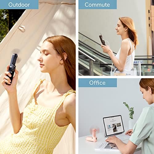 JISULIFE Handheld Mini Fan, 3 IN 1 USB Rechargeable Portable Fan [12-19 Working Hours] with Power Bank, Flashlight, Pocket Design for Travel/Summer/Concerts/Lash, Gifts for Women (Pink) - Image 5
