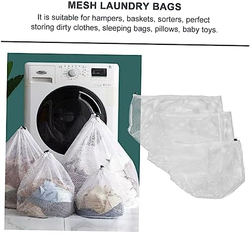 1set Large Mesh Laundry Bags with Drawstring Travel Wash Bag for Dorm Camping and Outdoor Storage Protects Clothes Pillows Blankets and More 4pcs - Image 6