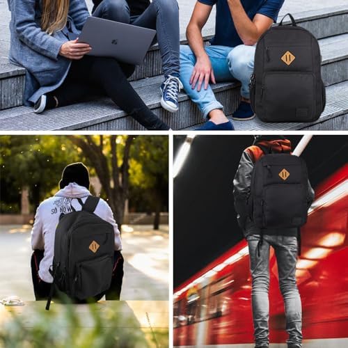 KEOFID Travel backpack for Men and Women, Anti Theft Laptop Backpack with USB Charging Port for Work, Large Bag for College, Water Resistent(Black) - Image 6
