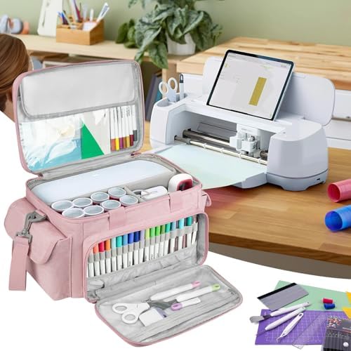 Carrying Case Compatible with Cricut Joy Xtra,Protable Travel Storage Bag with Removable Dividers Fits for Cricut Joy Xtra Accessories and Supplies,Pink - Image 7