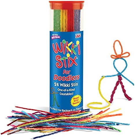 Wikki Stix for Doodlers - Kid's Travel Essential: Portable Creativity On-The-Go! Pack of 24 Wikki Stix in Neon and Primary Colors. Made in USA ! 3 & Up. - Image 2