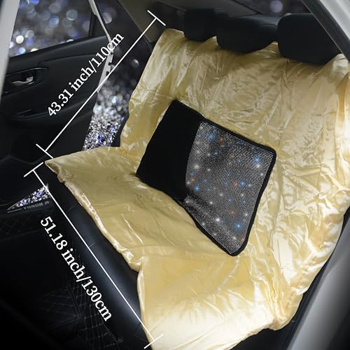 Cute and Charming Travel Blanket Pillow Combo with Crystal Rhinestone, Bling Diamond Throw Pillow Blanket Sparkling Camping Pillow Blanket Car Decor All Season for Ladies Black 1 Piece - Image 3