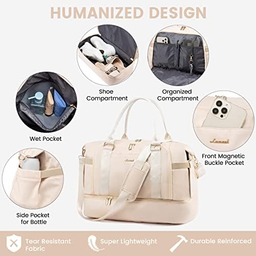 Gym Bag for Women LOVEVOOK Travel Duffel Bag with USB Charging Port,Weekender Bags for Women with Shoe Compartment,Carry on Overnight Bag with Toiletry Bag,Hospital Bags for Labor and Deliver - Image 6