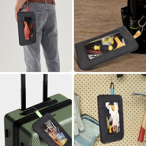 4 PCS Clear Tool Pouches with Zipper and Belt Clip, Water Proof Small Tool Pouch Bag Oxford Small Tool Bags for Tools, cosmetic, Travel Accessories, Stationery - Image 6