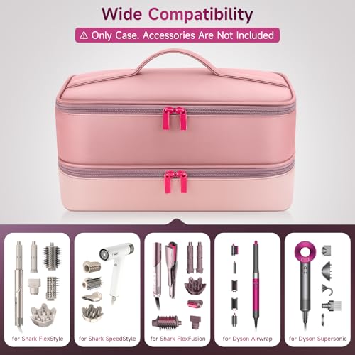 Travel Hair Dryer Case for Shark FlexFusion Case, Portable Hair Tools Bag for Shark FlexStyle Blow Dryer, Double-Layer Storage Carrying Case for Shark Flex Fusion Air Straightener Attachments Holder - Image 3
